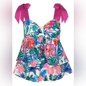 Tiered Ruffle Tank - Botanical Garden